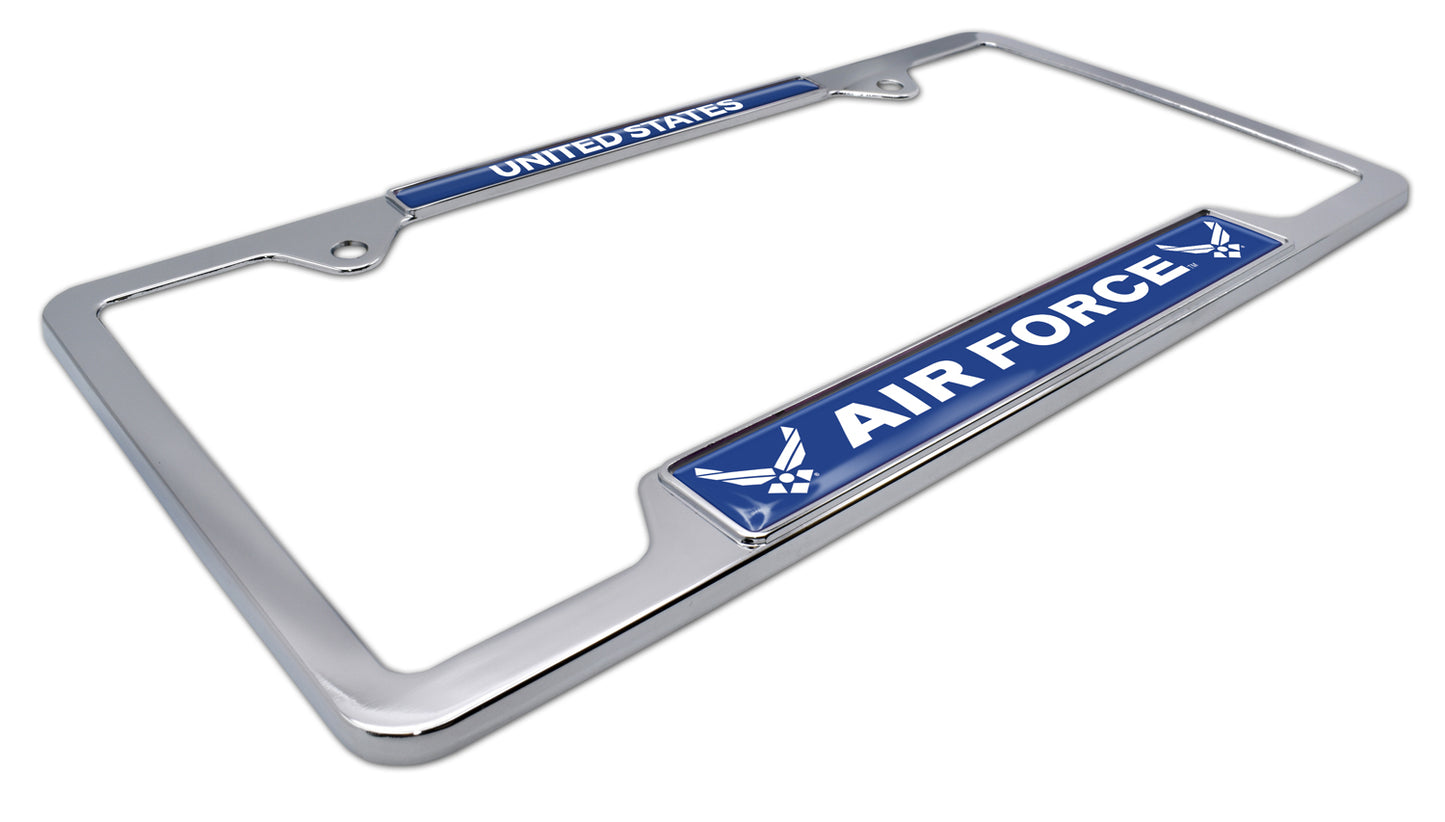 United States Air Force Chrome Open License Plate Frame