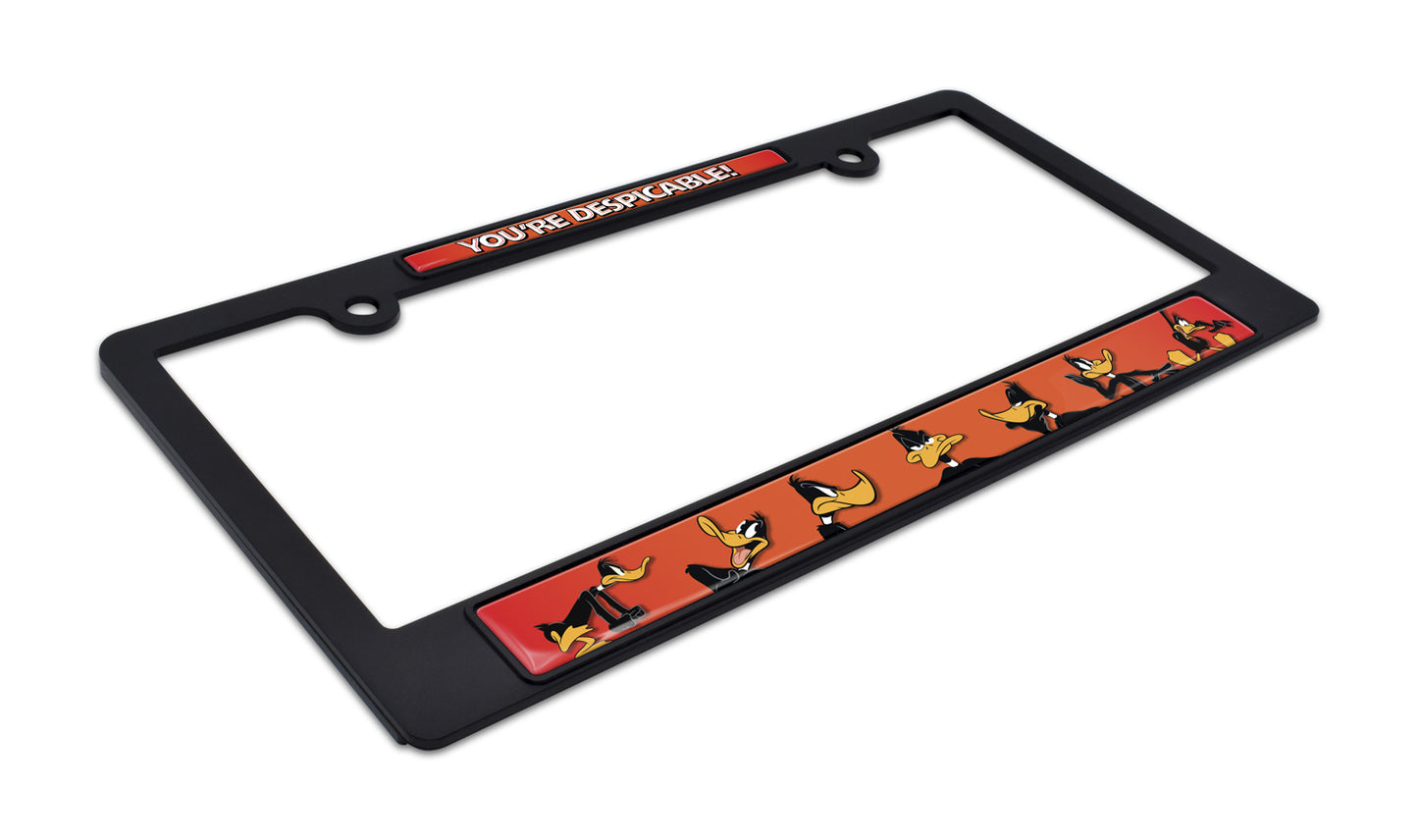 Daffy Duck Looney Tunes Black Metal License Plate Frame