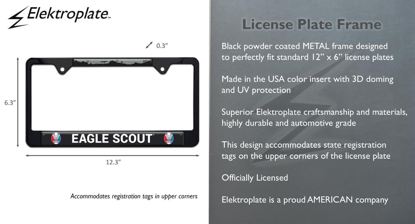 Eagle Scout Black Metal License Plate Frame