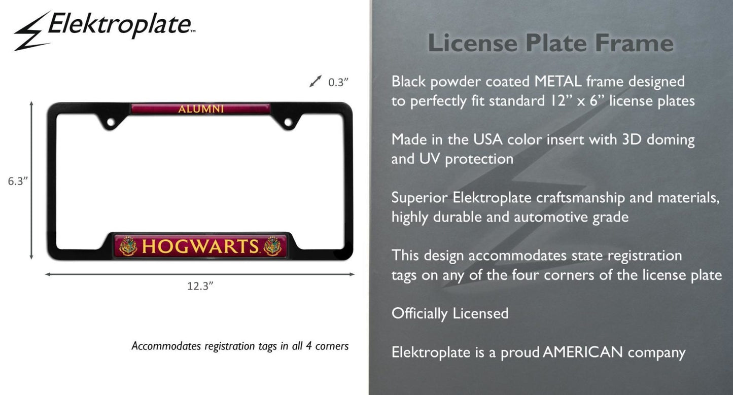 Harry Potter Alumni Black Open Metal License Plate Frame