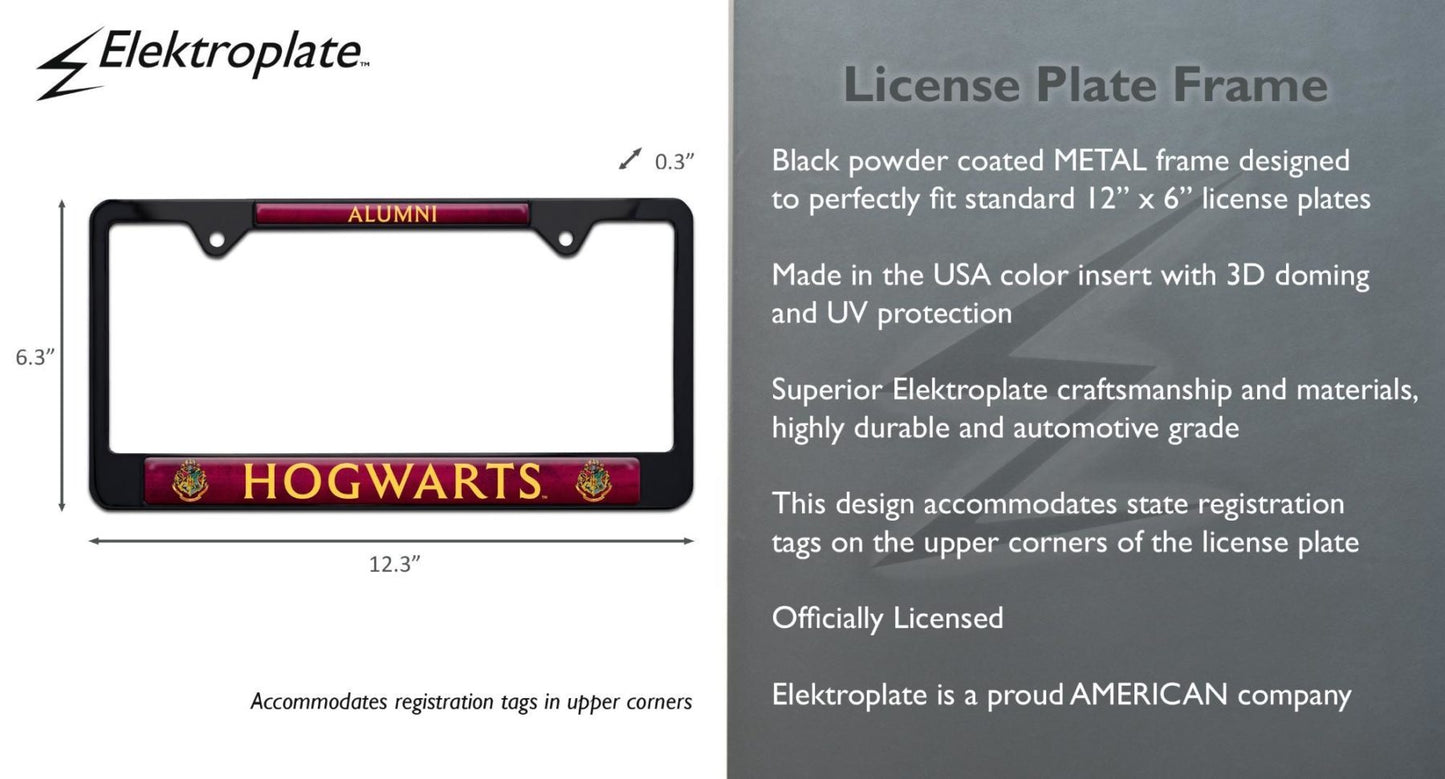 Harry Potter Alumni Black Standard Metal License Plate Frame