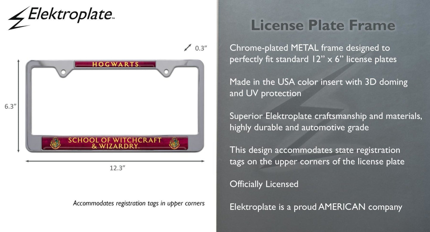 Harry Potter Hogwarts Chrome Standard Metal License Plate Frame