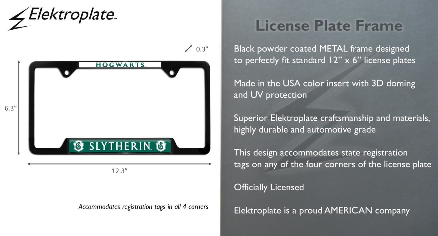 Harry Potter Slytherin Black Open Metal License Plate Frame