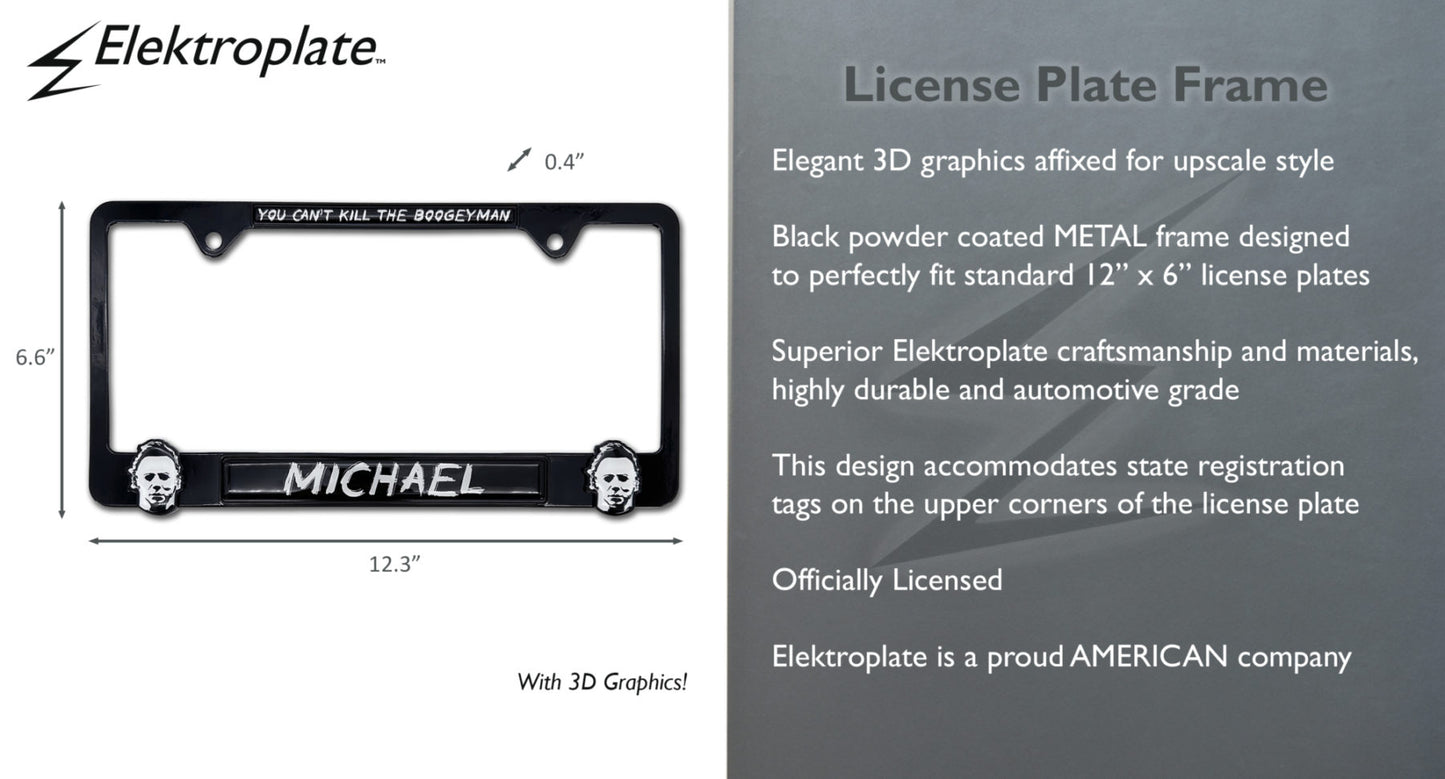 Michael Boogeyman 3D Black Metal License Plate Frame