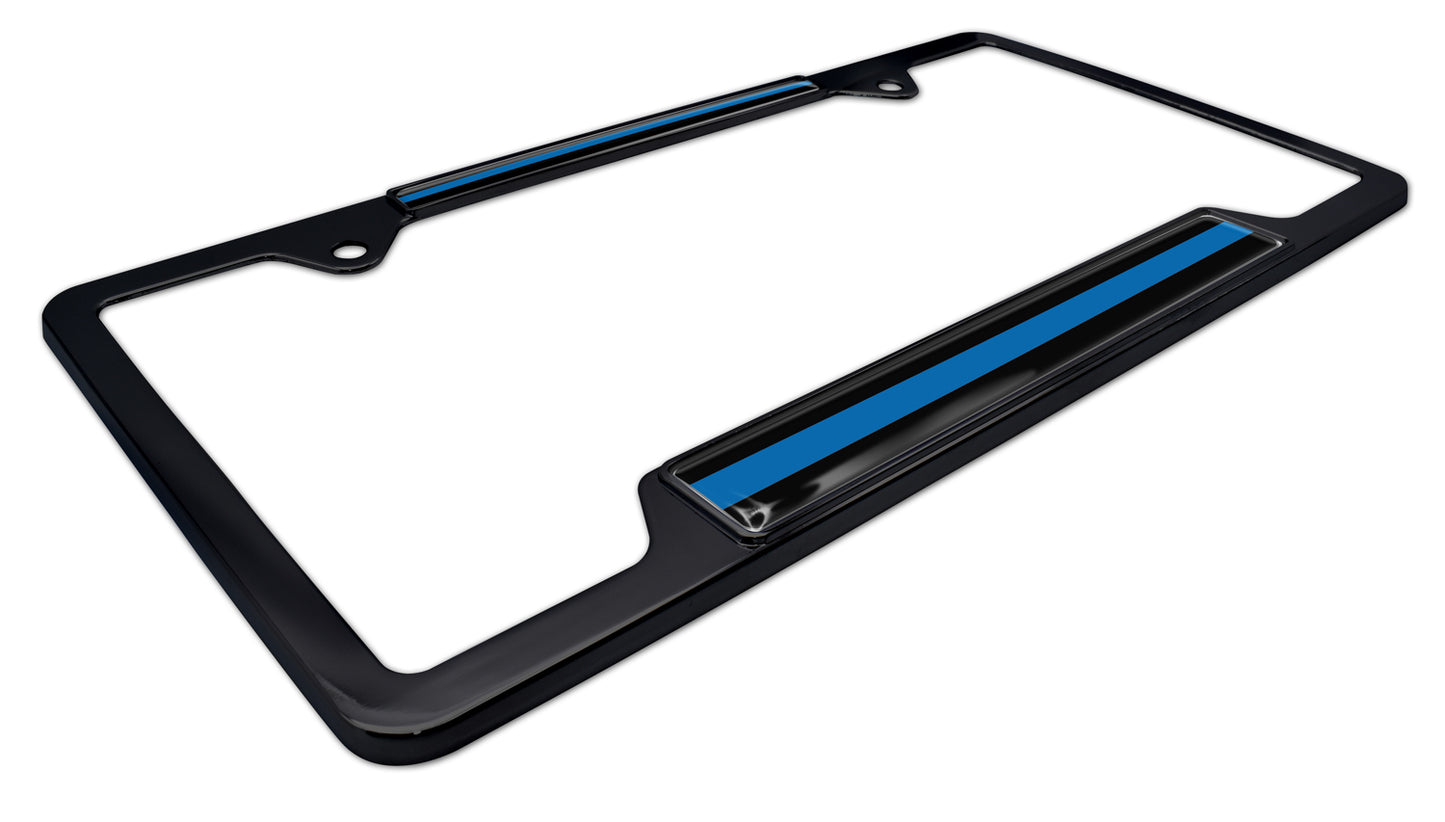 Police Open Black License Plate Frame