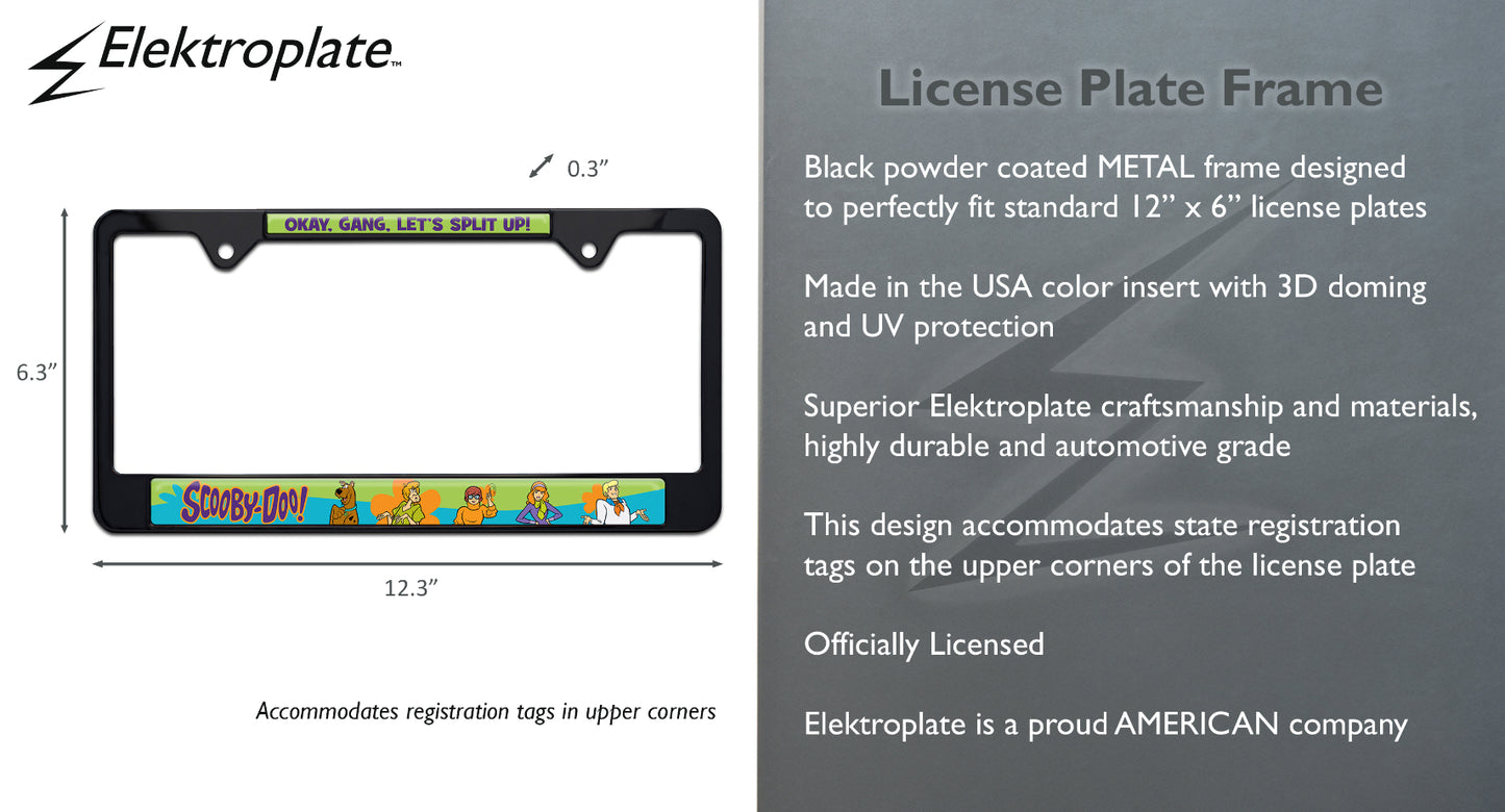 Scooby-Doo Gang Black Metal License Plate Frame