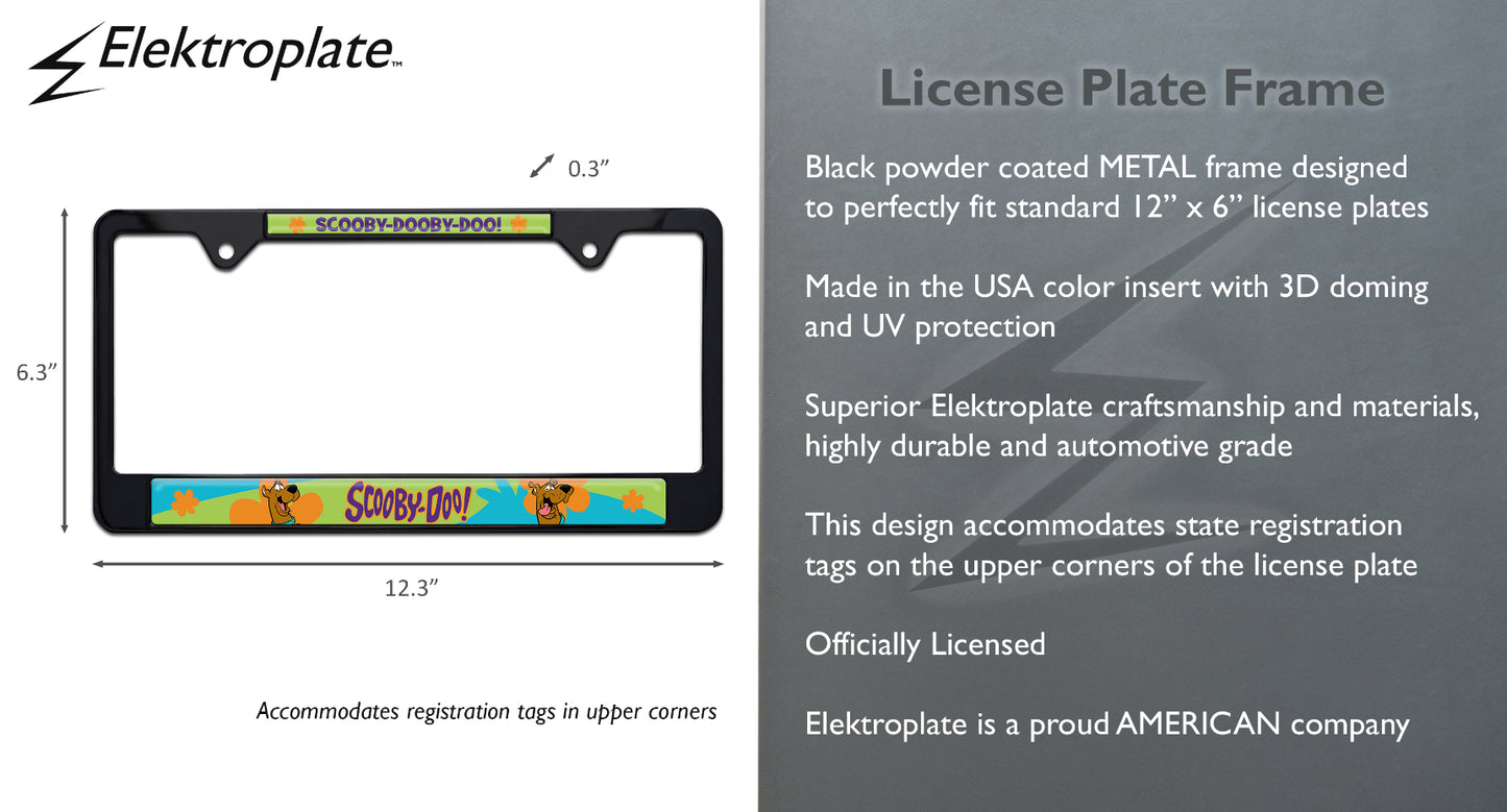 Scooby-Dooby-Doo Black Metal License Plate Frame