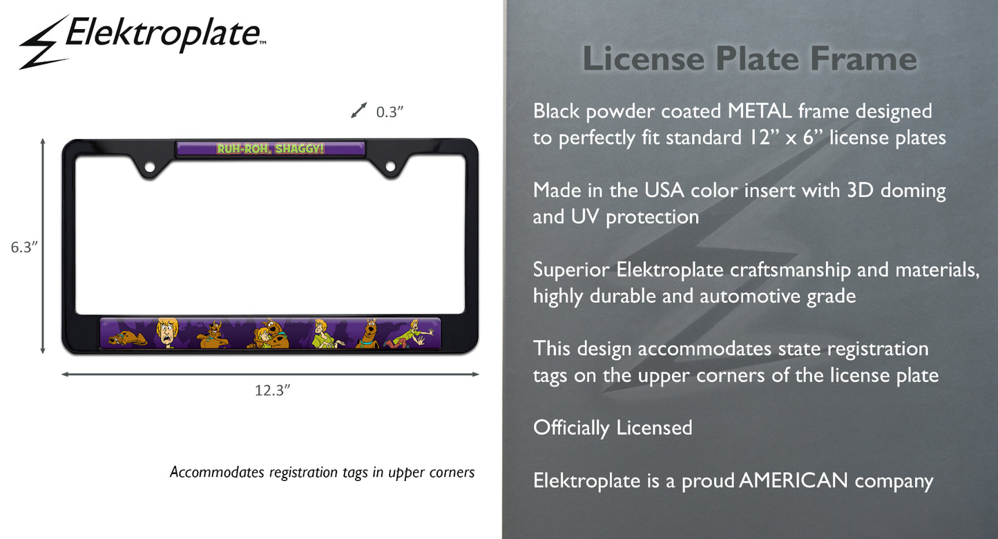 Scooby & Shaggy Black Metal Standard License Plate Frame