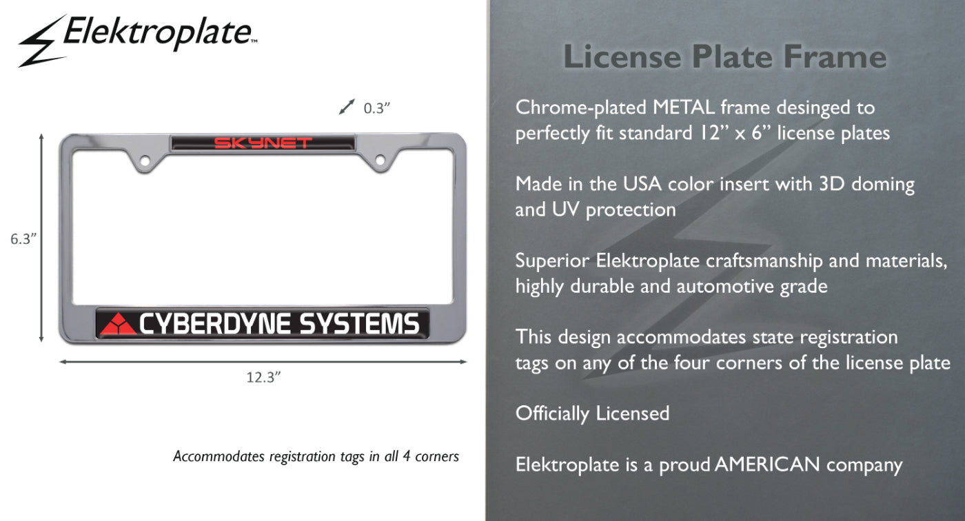 Terminator Cyberdyne Chrome Full Frame License Plate Frame