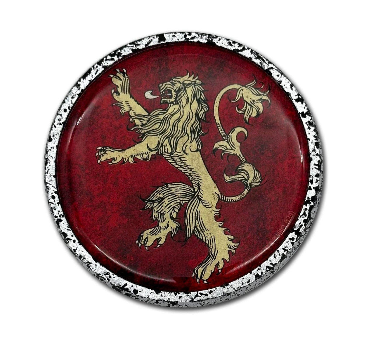 Officially Licensed Game of Thrones House Lannister Chrome 3.5” Metal Emblem