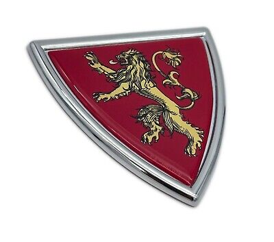 Officially Licensed Game of Thrones Lannister Chrome 3.0" x 2.9" Metal Emblem
