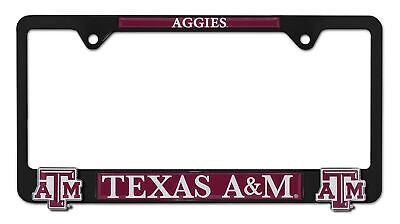 Texas A&M Aggies Black 3D Metal License Plate Frame
