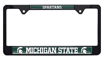 Michigan State University Spartans Black Metal License Plate Frame