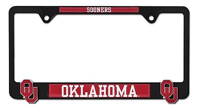 Oklahoma Sooners Black 3D Metal License Plate Frame
