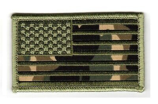 American Flag 2" x 3.5" OD Camo Hook & Loop 2 Piece Patch