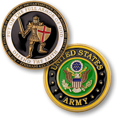 U.S. Army / Armor of God - Brass Challenge Coin