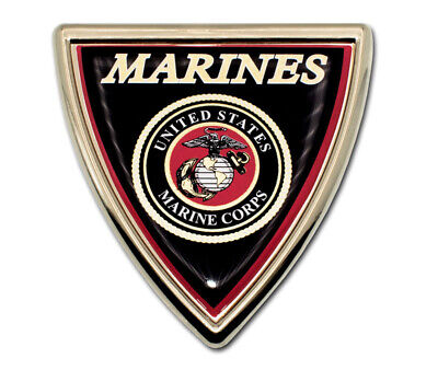 U.S. Marine Corps Seal - USMC 3” x 3” Shield Chrome Metal Auto Emblem