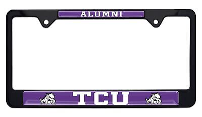 Texas Christian University TCU Alumni Black License Plate Frame