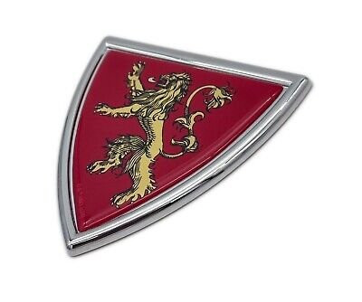 Officially Licensed Game of Thrones Lannister Chrome 3.0" x 2.9" Metal Emblem
