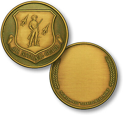 U.S. Air National Guard / Engravable Wreath - Bronze Challenge Coin