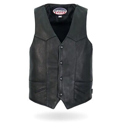 Hot Leathers VSM5006 Men's USA Made Classic Premium Motorcycle Leather Vest