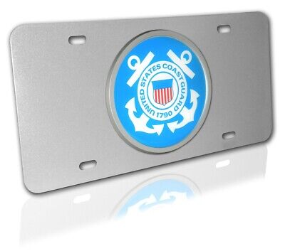 U.S. Coast Guard Seal Emblem USCG Brushed Metal License Plate