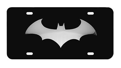 Batman Stainless Steel on Black License Plate