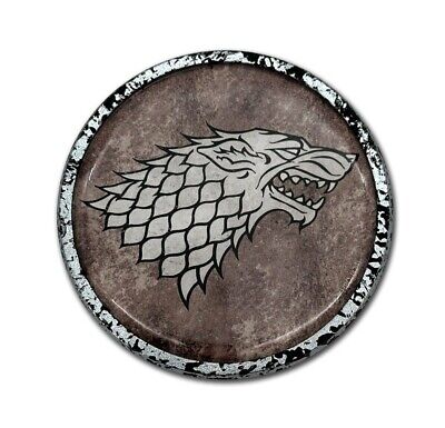 Officially Licensed Game of Thrones Stark Distressed Chrome 3.5” Metal Emblem