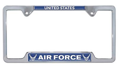 United States Air Force Chrome Open License Plate Frame
