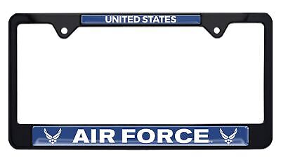 United States Air Force Black Metal License Plate Frame