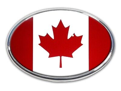 Canadian Flag - Canada Chrome 3.625” x 2.5” Auto Emblem