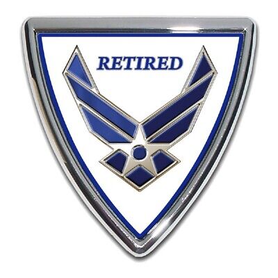 U.S. Air Force Seal RETIRED - USAF 3” x 2.75” Shield Chrome Metal Auto Emblem