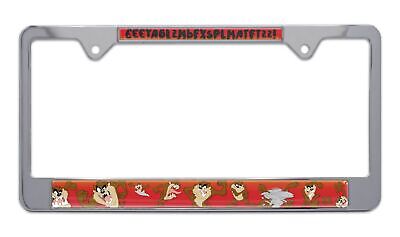 Tasmanian Devil Chrome Metal License Plate Frame