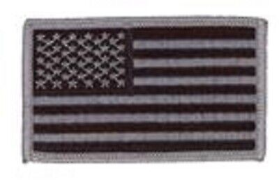 American Flag - USA Black/Grey 2.5" x 3.5" Hook & Loop 2 Piece Patch