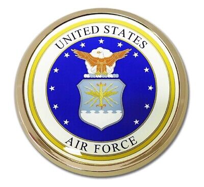U.S. Air Force Seal - USAF 3.5" Chrome Metal Auto Emblem