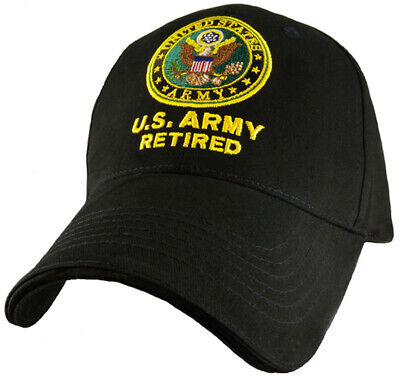 U.S. Army Retired Hat / Army Seal Black Baseball Cap