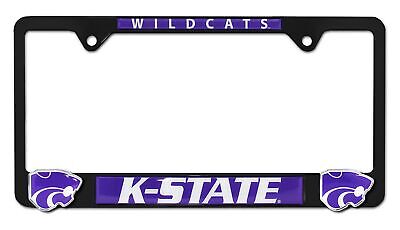 K-State Wildcats Black 3D Metal License Plate Frame