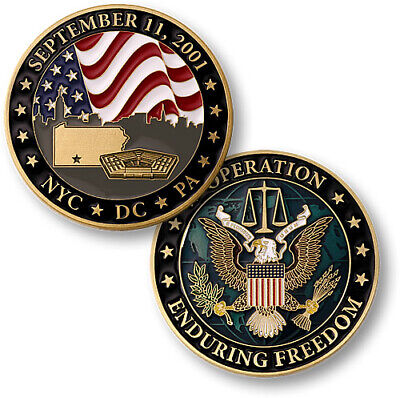 Operation Enduring Freedom / September 11, 2001 - Brass Challenge Coin