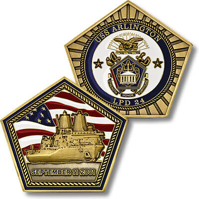 U.S. Navy / USS Arlington (LPD-24) - USN Bronze Challenge Coin