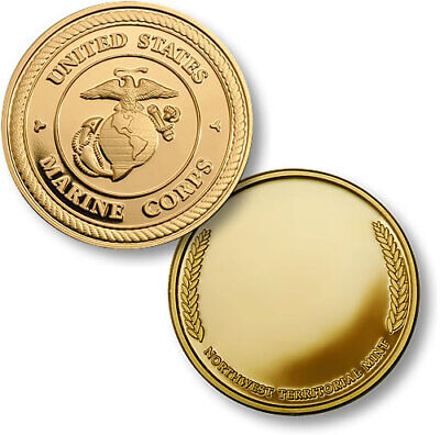 U.S. Marine Corps / 1 7/8 Inch Wreath - USMC Engravable Challenge Coin