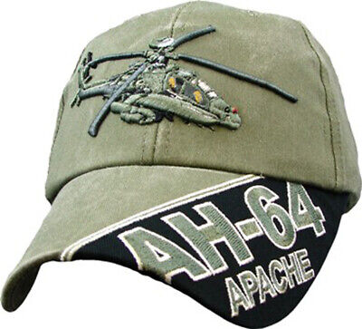 AH-64 Apache Hat / Washed OD Green Baseball Cap
