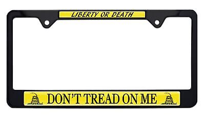 Don't Tread On Me Black Metal License Plate Frame