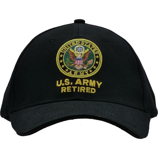 U.S. Army Retired Hat / Army Seal Black Baseball Cap