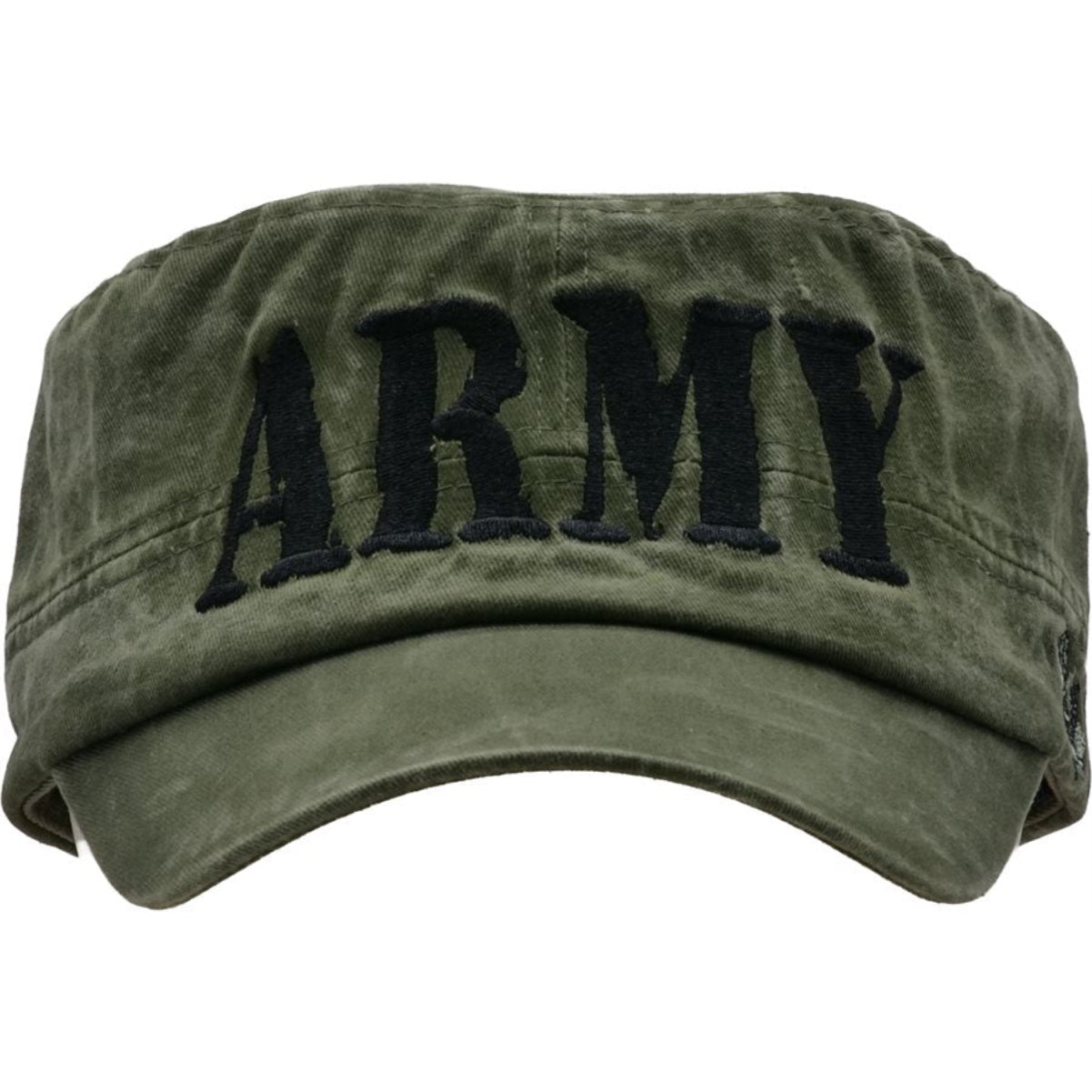 U.S. Army Hat / Flat Top Washed OD Green Baseball Cap