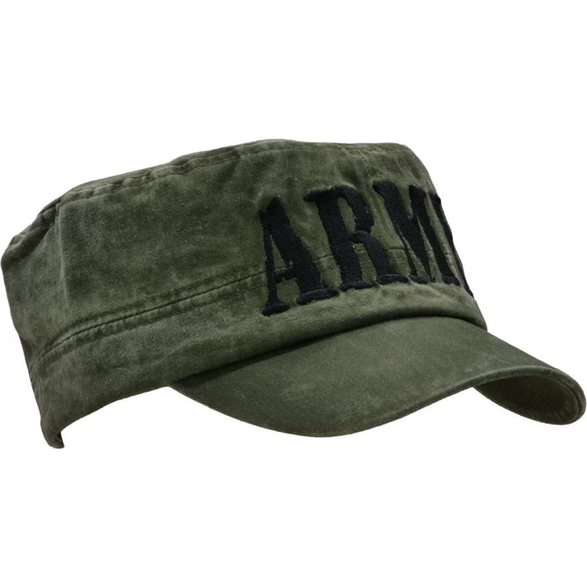 U.S. Army Hat / Flat Top Washed OD Green Baseball Cap