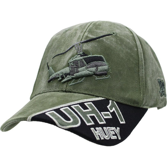 UH-1 Huey Hat / Washed OD Green Baseball Cap