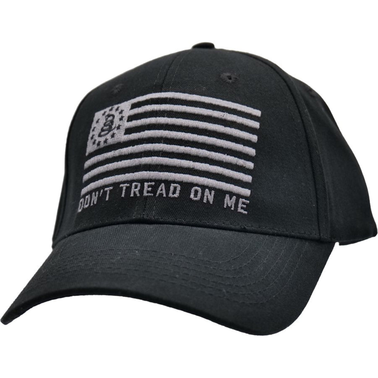 Don't Tread On Me Hat / Snake Flag Black Baseball Cap