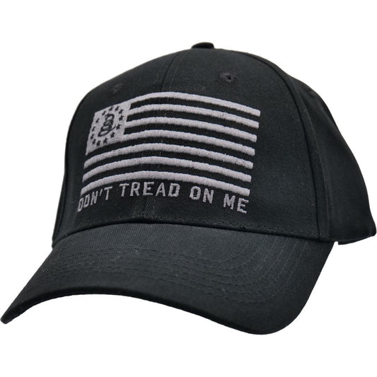 Don't Tread On Me Hat / Snake Flag Black Baseball Cap