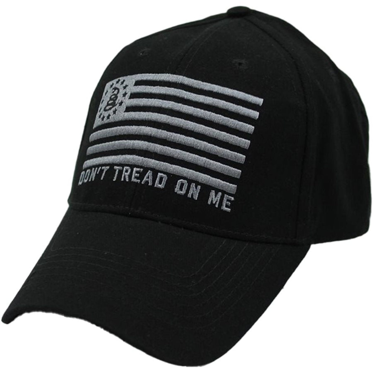 Don't Tread On Me Hat / Snake Flag Black Baseball Cap