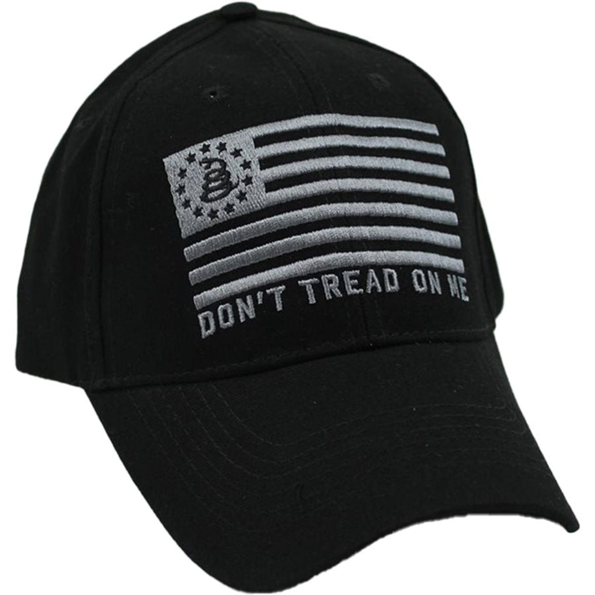 Don't Tread On Me Hat / Snake Flag Black Baseball Cap